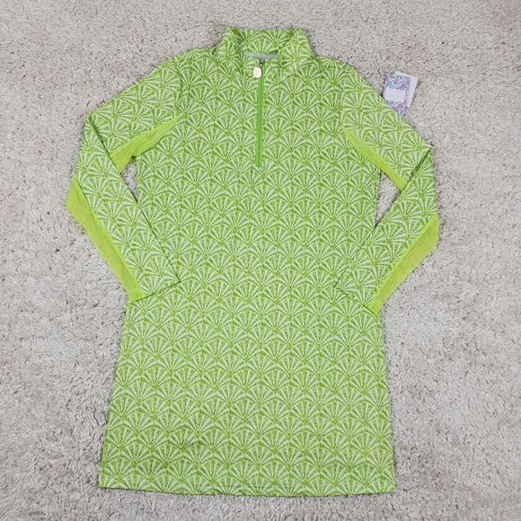 Stella Parker Dresses & Skirts - Stella Parker Tunic Dress Womens Medium Green Floral UPF50 Comfort Quarter Zip